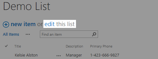 Screenshot of a list with the 'edit this list' link highlighted.