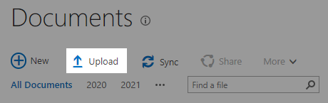 Screenshot highlighting the location of the Upload button when uploading.