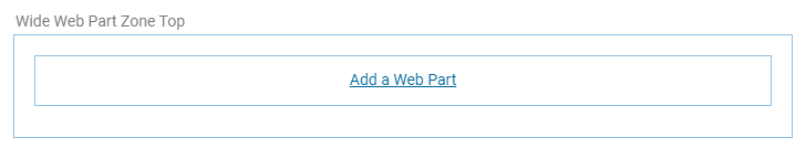 An example of a web part zone where you can add web parts.