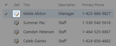 Screenshot of a list item with the edit item button highlighted.